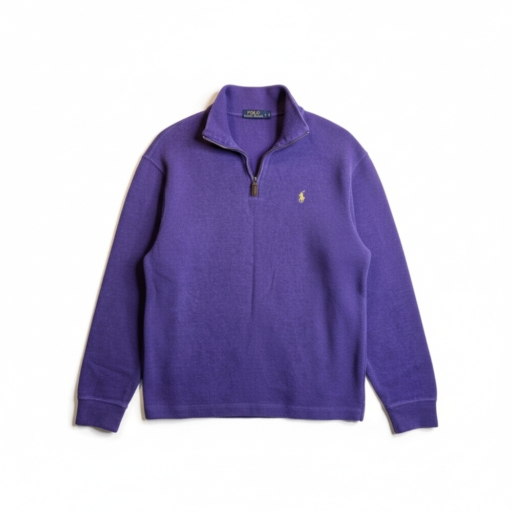 Polo Ralph Lauren Quarter-Zip Sweater – Classic Cotton Mesh Pullover